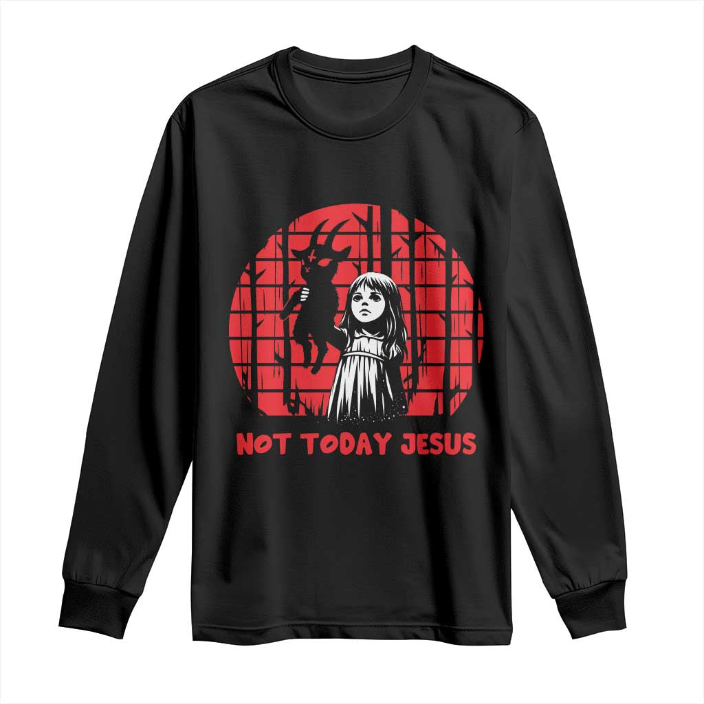 Not Today Jesus Long Sleeve Shirt Gothic Dark Art Pastel Goth Creepy Graphic TS12 Black Print Your Wear