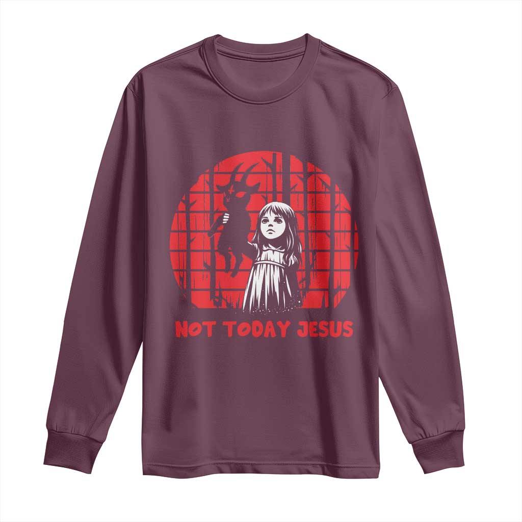 Not Today Jesus Long Sleeve Shirt Gothic Dark Art Pastel Goth Creepy Graphic
