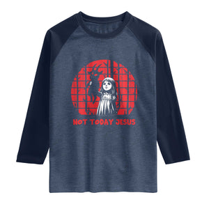 Not Today Jesus Raglan Shirt Gothic Dark Art Pastel Goth Creepy Graphic