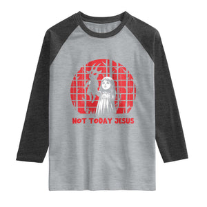 Not Today Jesus Raglan Shirt Gothic Dark Art Pastel Goth Creepy Graphic