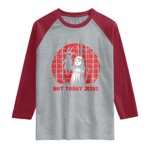 Not Today Jesus Raglan Shirt Gothic Dark Art Pastel Goth Creepy Graphic