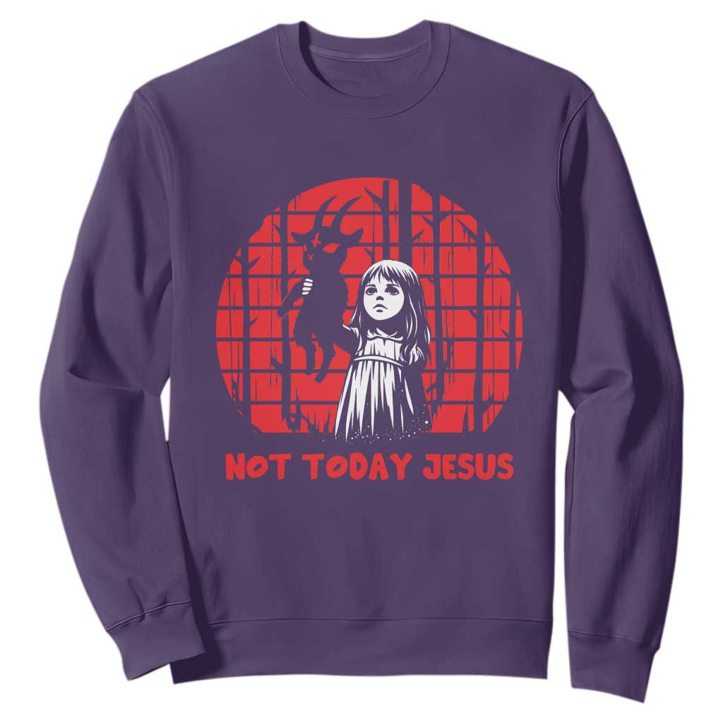 Not Today Jesus Sweatshirt Gothic Dark Art Pastel Goth Creepy Graphic