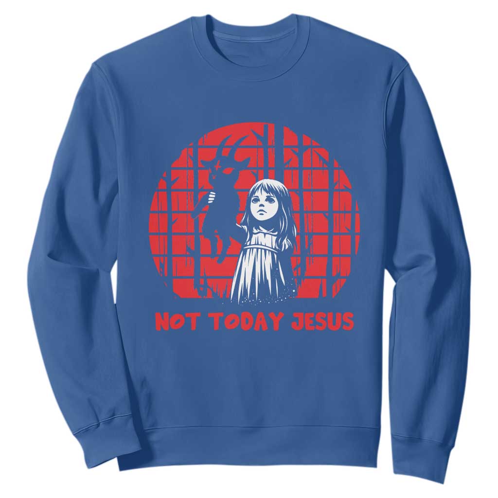 Not Today Jesus Sweatshirt Gothic Dark Art Pastel Goth Creepy Graphic