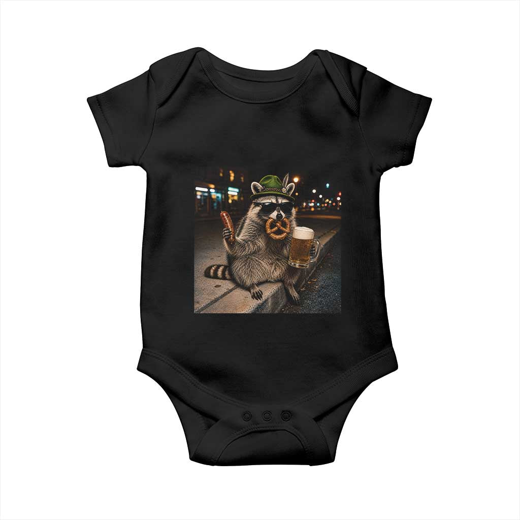 Funny Oktoberfest Raccoon Baby Onesie Cute Trash Panda Beer Festival Bavarian Gift TS12 Black Print Your Wear