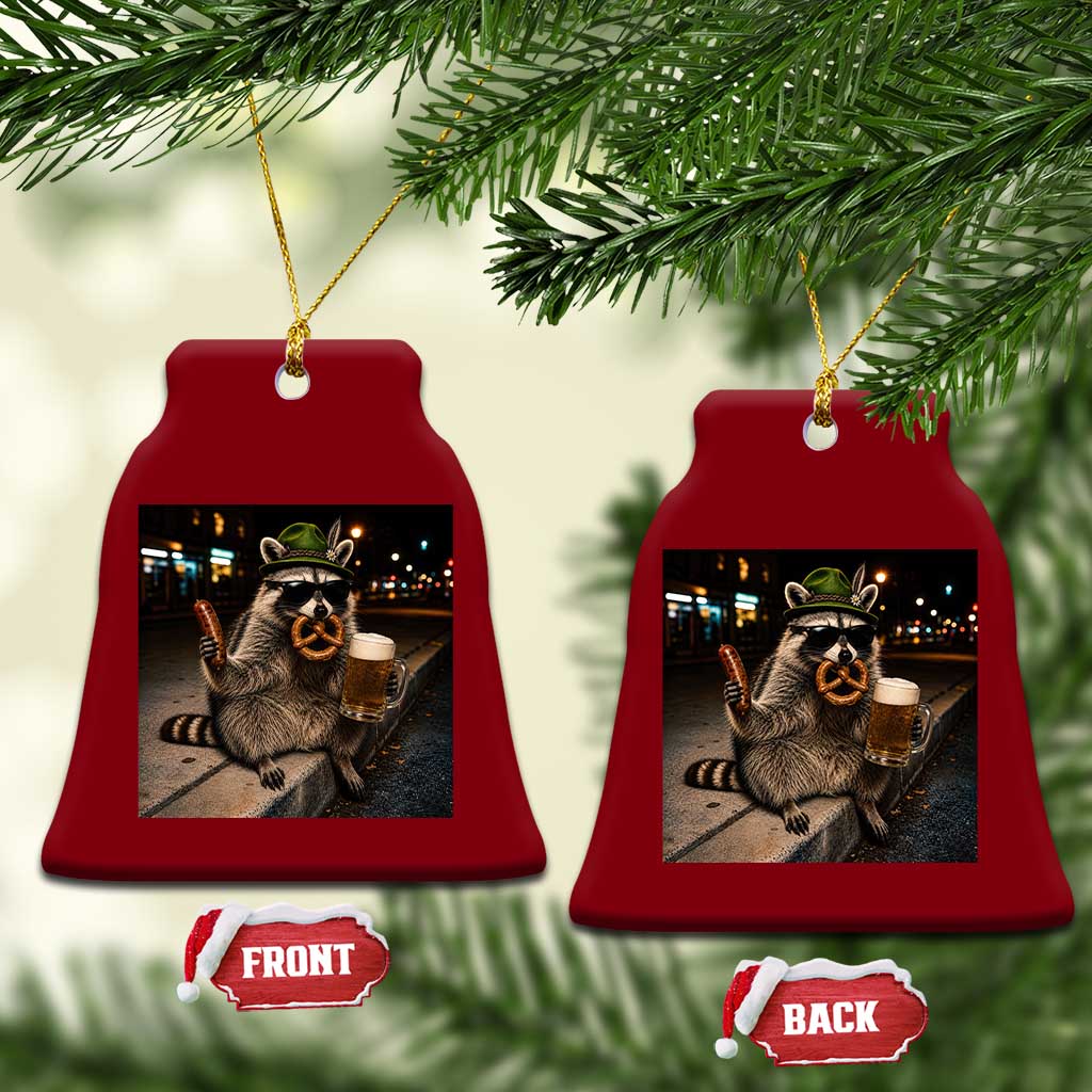 Funny Oktoberfest Raccoon Ceramic Ornament Cute Trash Panda Beer Festival Bavarian Gift