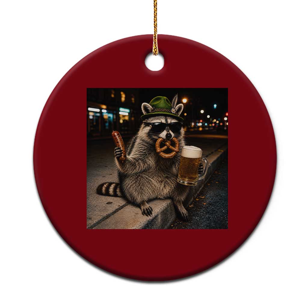 Funny Oktoberfest Raccoon Ceramic Ornament Cute Trash Panda Beer Festival Bavarian Gift TS12 1pc Red Print Your Wear