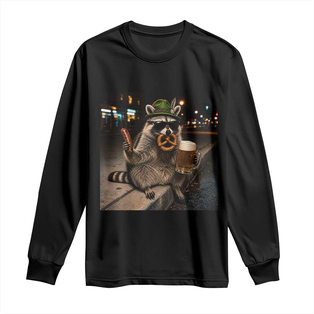 Funny Oktoberfest Raccoon Long Sleeve Shirt Cute Trash Panda Beer Festival Bavarian Gift TS12 Black Print Your Wear