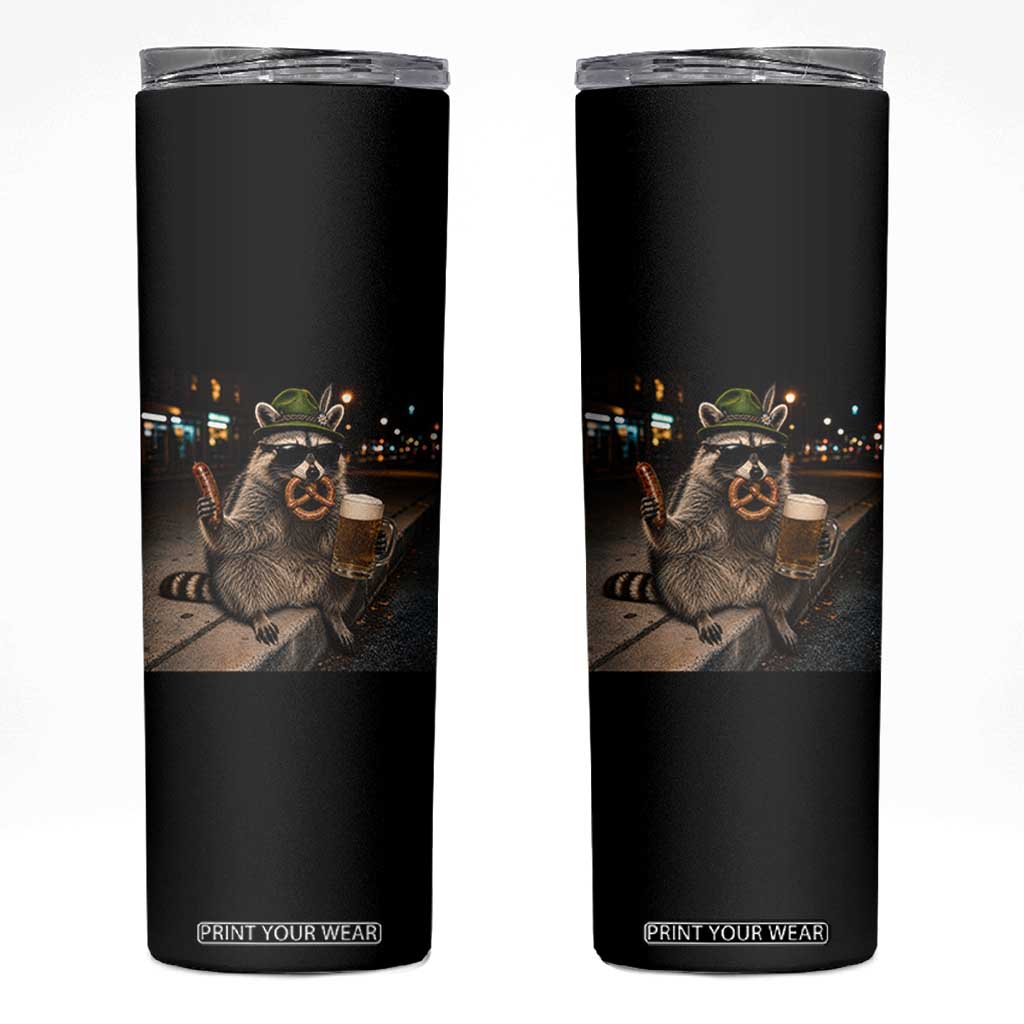 Funny Oktoberfest Raccoon Skinny Tumbler Cute Trash Panda Beer Festival Bavarian Gift TS12 Black Print Your Wear
