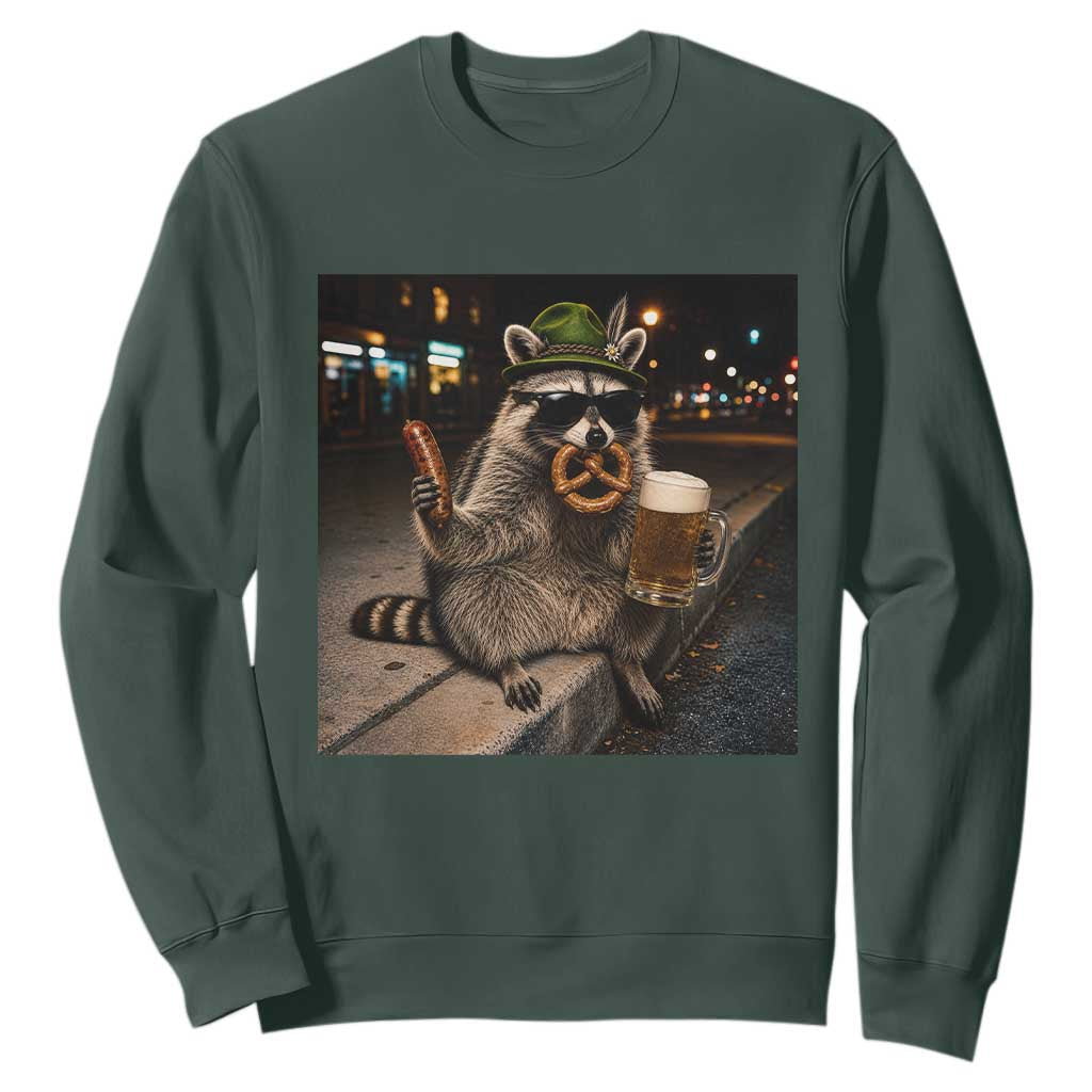 Funny Oktoberfest Raccoon Sweatshirt Cute Trash Panda Beer Festival Bavarian Gift