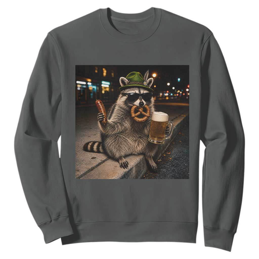 Funny Oktoberfest Raccoon Sweatshirt Cute Trash Panda Beer Festival Bavarian Gift