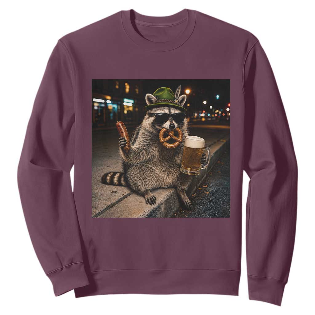 Funny Oktoberfest Raccoon Sweatshirt Cute Trash Panda Beer Festival Bavarian Gift