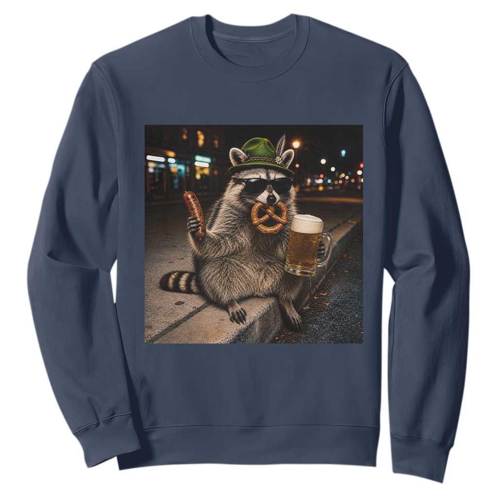 Funny Oktoberfest Raccoon Sweatshirt Cute Trash Panda Beer Festival Bavarian Gift