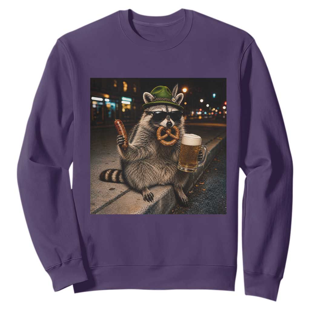Funny Oktoberfest Raccoon Sweatshirt Cute Trash Panda Beer Festival Bavarian Gift