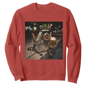 Funny Oktoberfest Raccoon Sweatshirt Cute Trash Panda Beer Festival Bavarian Gift