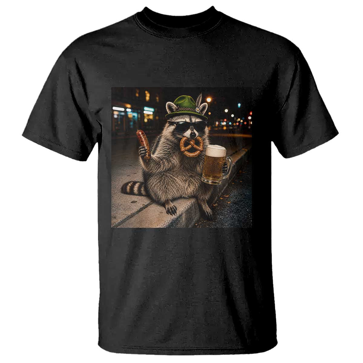 Funny Oktoberfest Raccoon T Shirt Cute Trash Panda Beer Festival Bavarian Gift