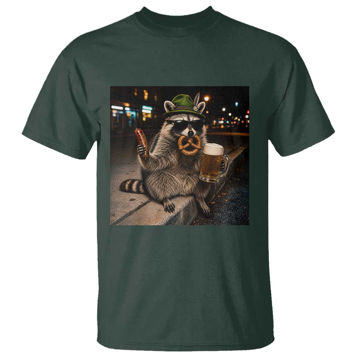 Funny Oktoberfest Raccoon T Shirt Cute Trash Panda Beer Festival Bavarian Gift