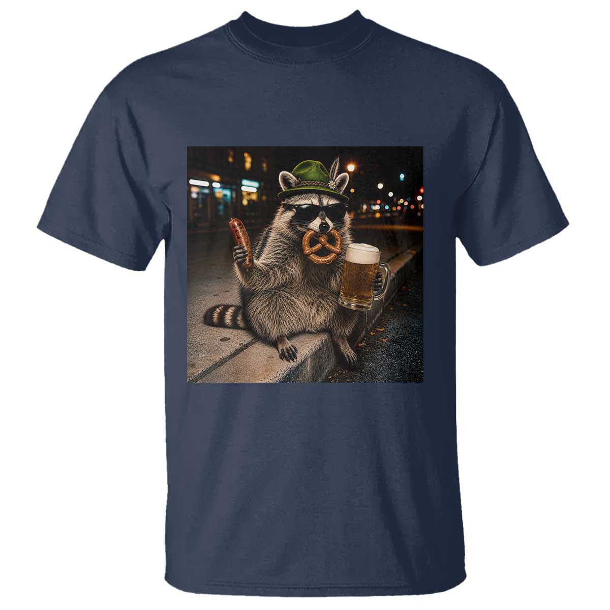 Funny Oktoberfest Raccoon T Shirt Cute Trash Panda Beer Festival Bavarian Gift