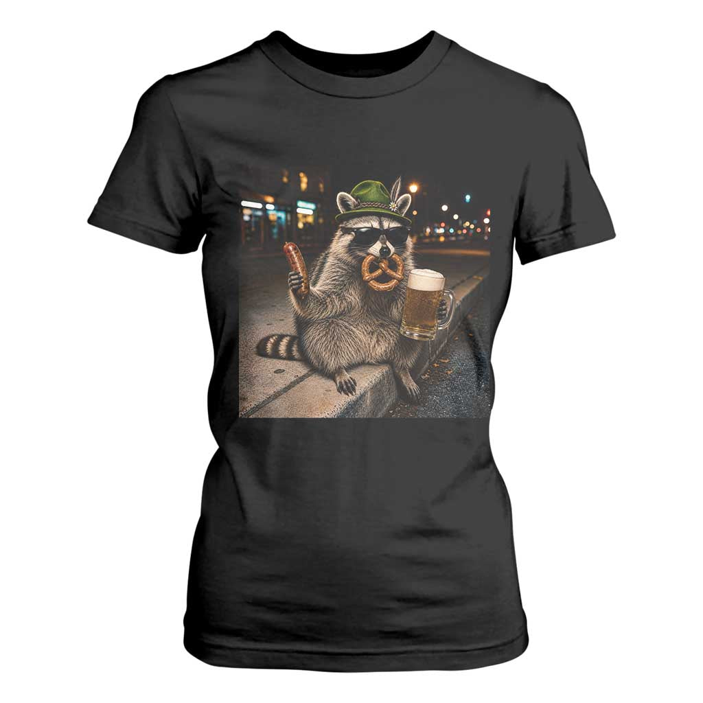 Funny Oktoberfest Raccoon T Shirt For Women Cute Trash Panda Beer Festival Bavarian Gift