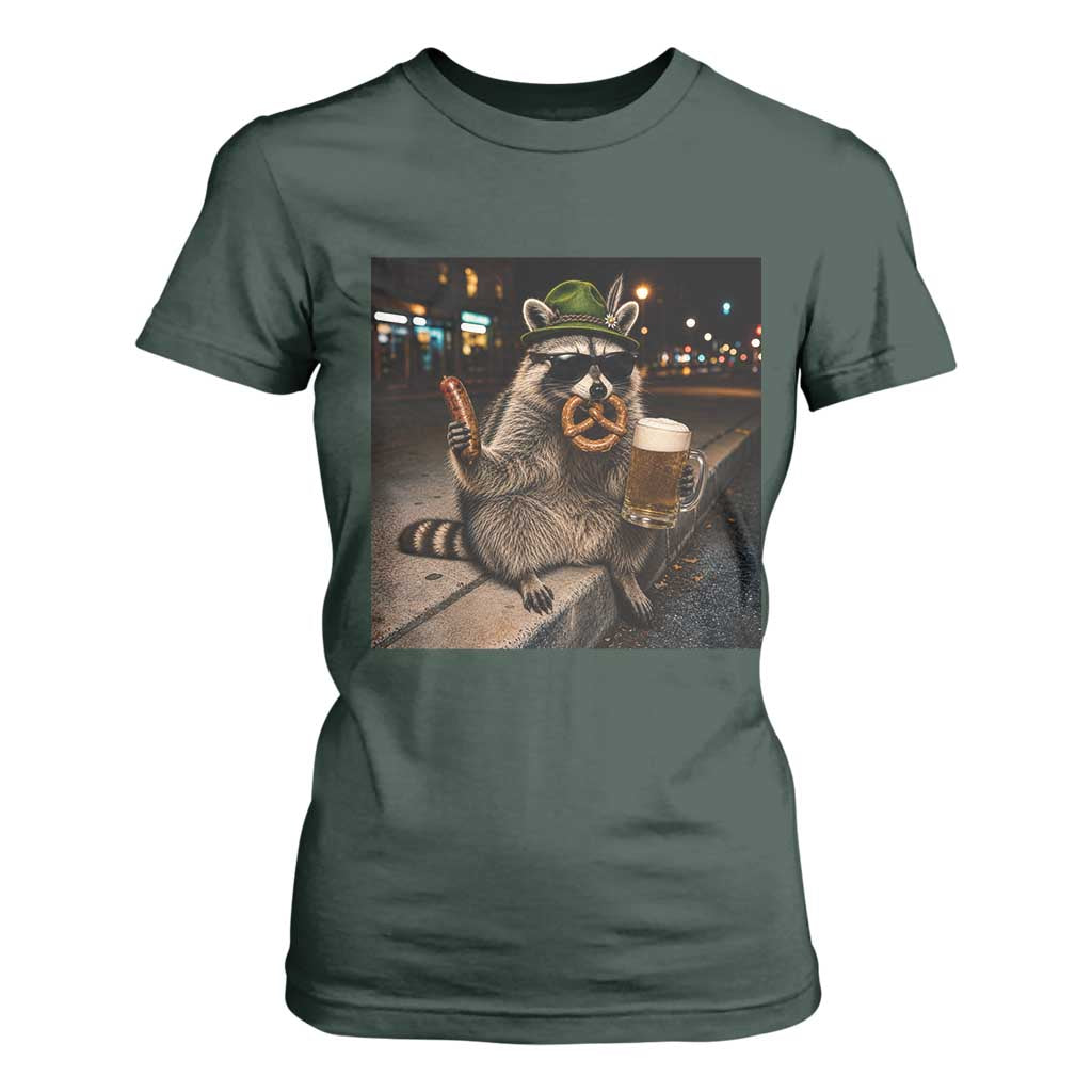 Funny Oktoberfest Raccoon T Shirt For Women Cute Trash Panda Beer Festival Bavarian Gift
