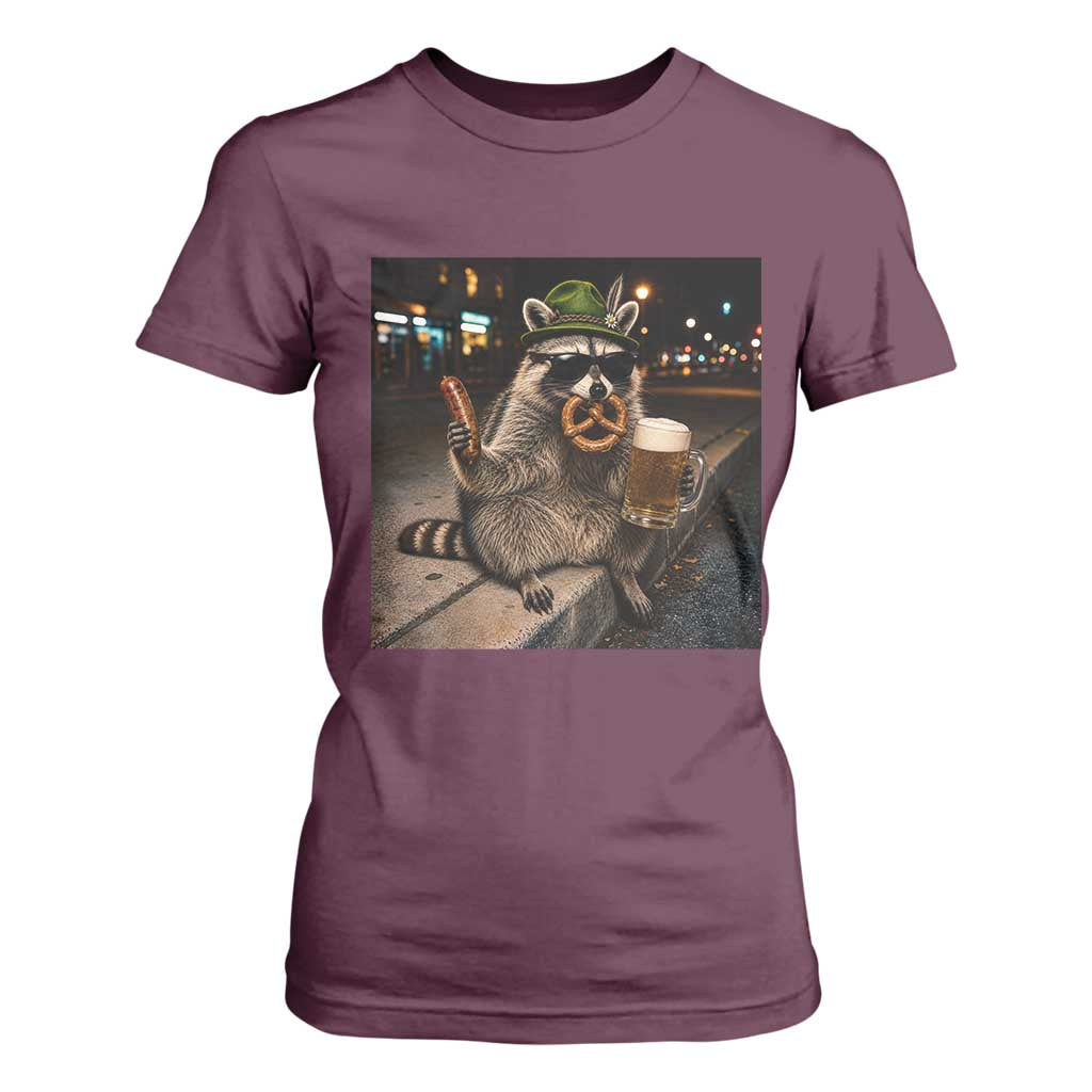Funny Oktoberfest Raccoon T Shirt For Women Cute Trash Panda Beer Festival Bavarian Gift