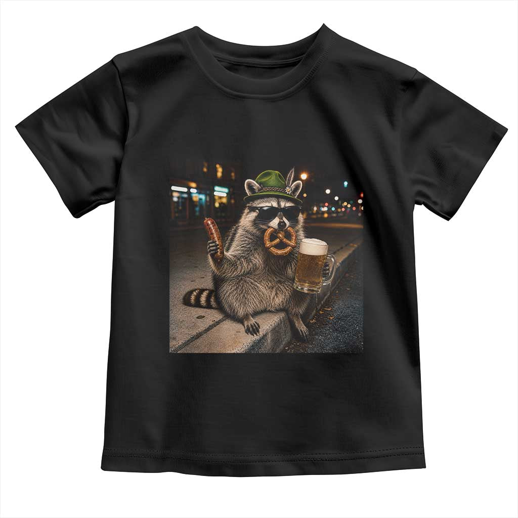 Funny Oktoberfest Raccoon Toddler T Shirt Cute Trash Panda Beer Festival Bavarian Gift TS12 Black Print Your Wear