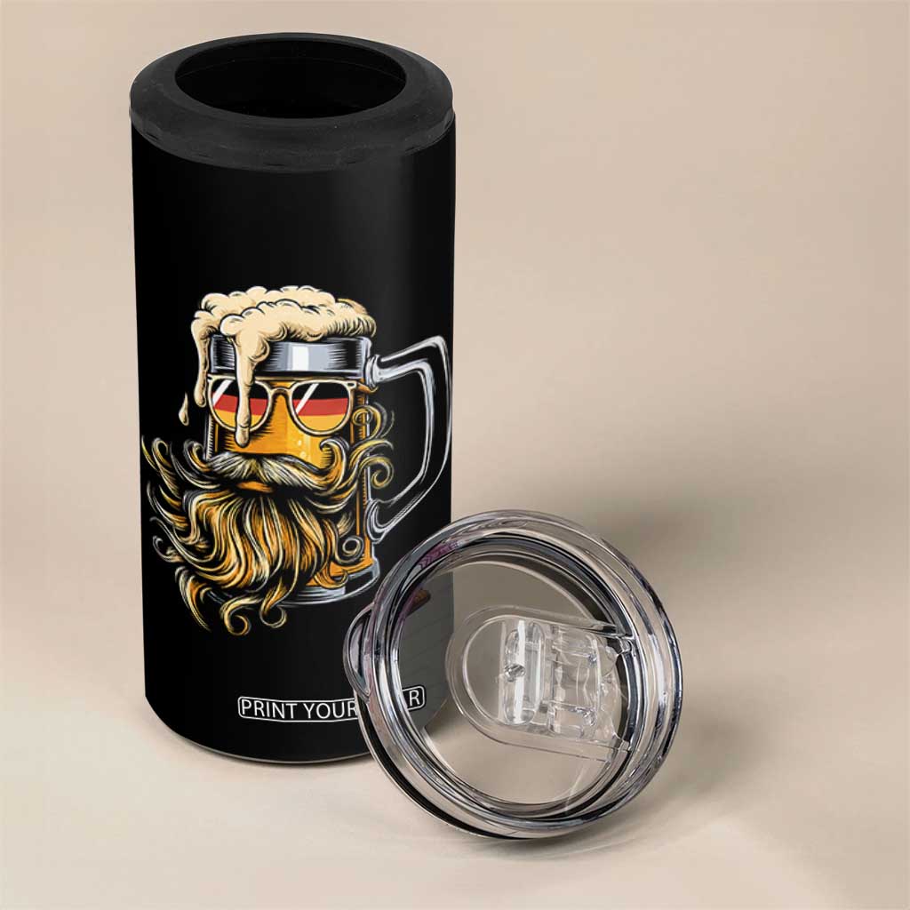 Funny Oktoberfest Beer Lover Gift 4 in 1 Can Cooler Tumbler Cool German Beer Mug