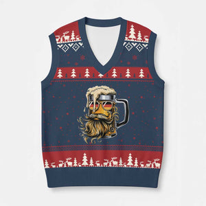 Funny Oktoberfest Beer Lover Gift V-Neck Knit Sweater Vest Cool German Beer Mug