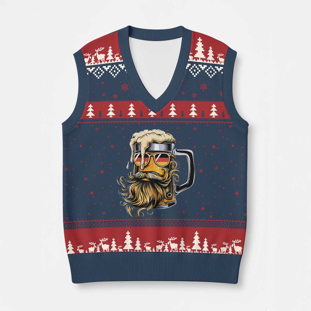 Funny Oktoberfest Beer Lover Gift V-Neck Knit Sweater Vest Cool German Beer Mug TS12 Navy Red Print Your Wear