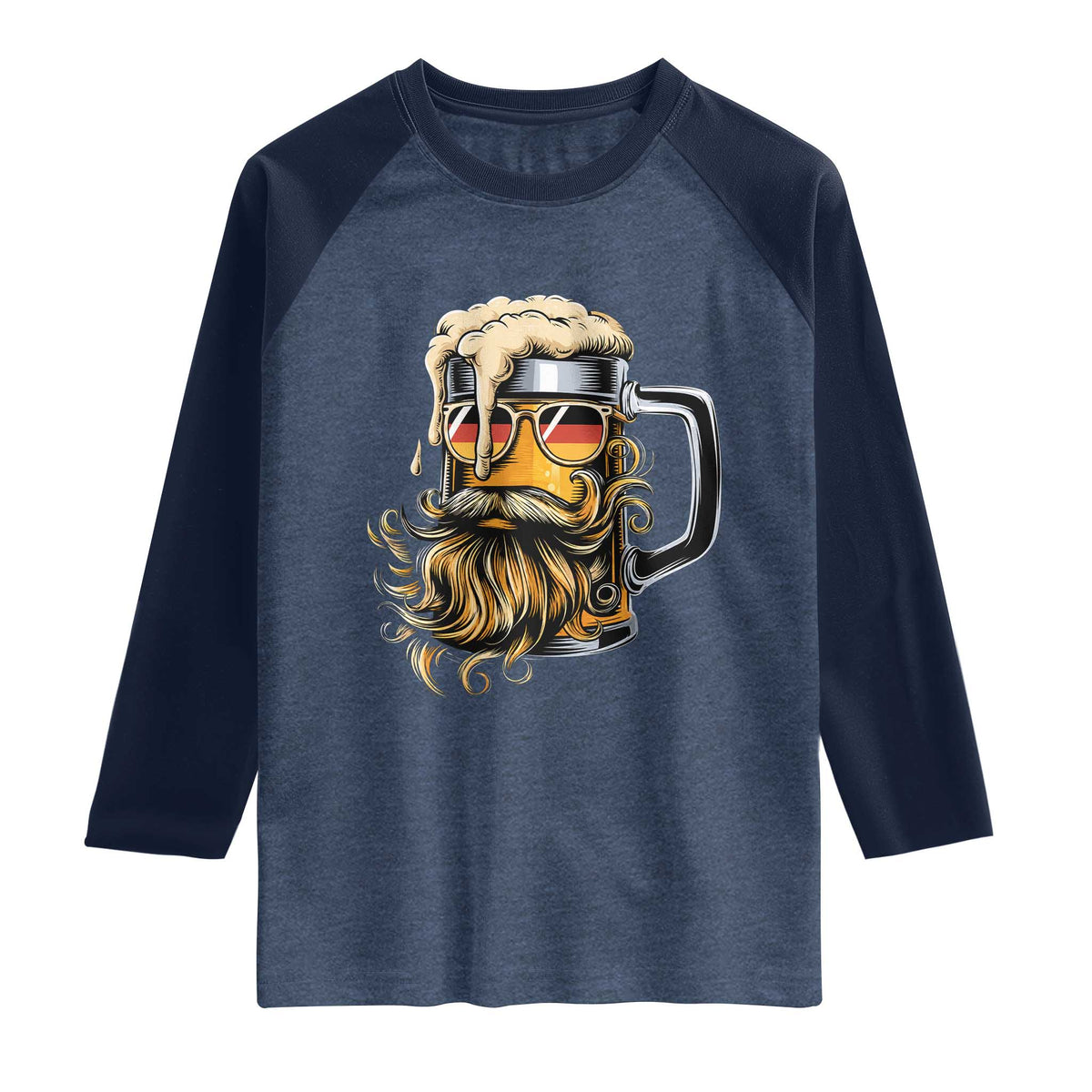 Funny Oktoberfest Beer Lover Gift Raglan Shirt Cool German Beer Mug
