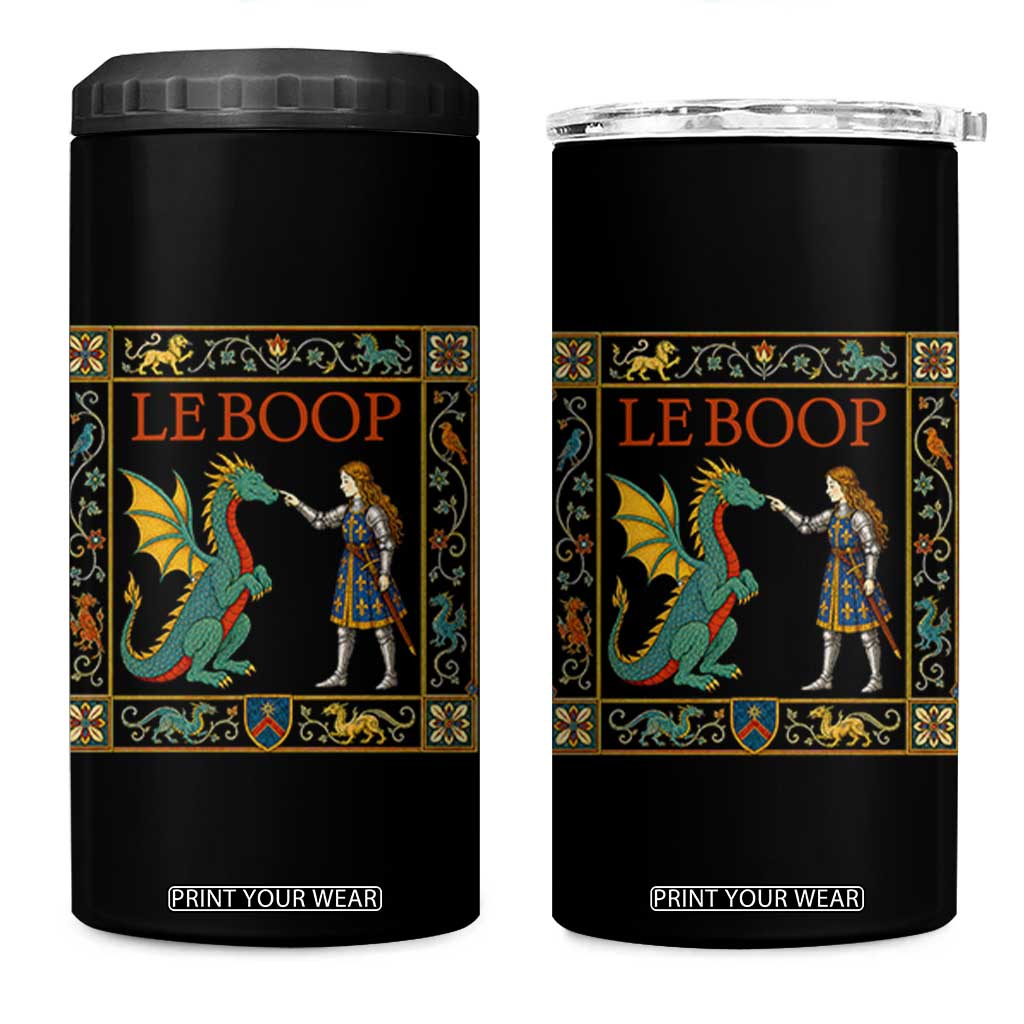 Le Boop Medieval Knight Dragon 4 in 1 Can Cooler Tumbler Renaissance Fantasy Fair Lover Gift TS12 One Size: 16 oz Black Print Your Wear