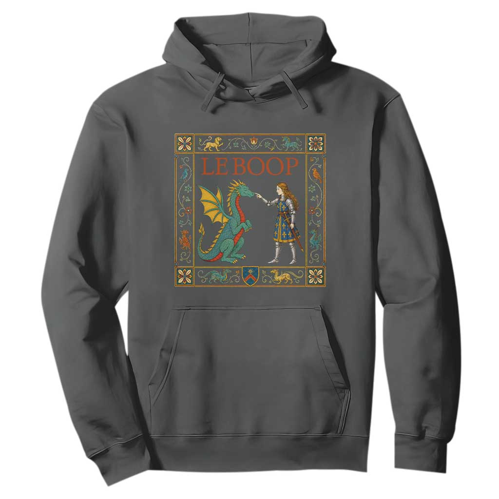 Le Boop Medieval Knight Dragon Hoodie Renaissance Fantasy Fair Lover Gift TS12 Dark Heather Print Your Wear