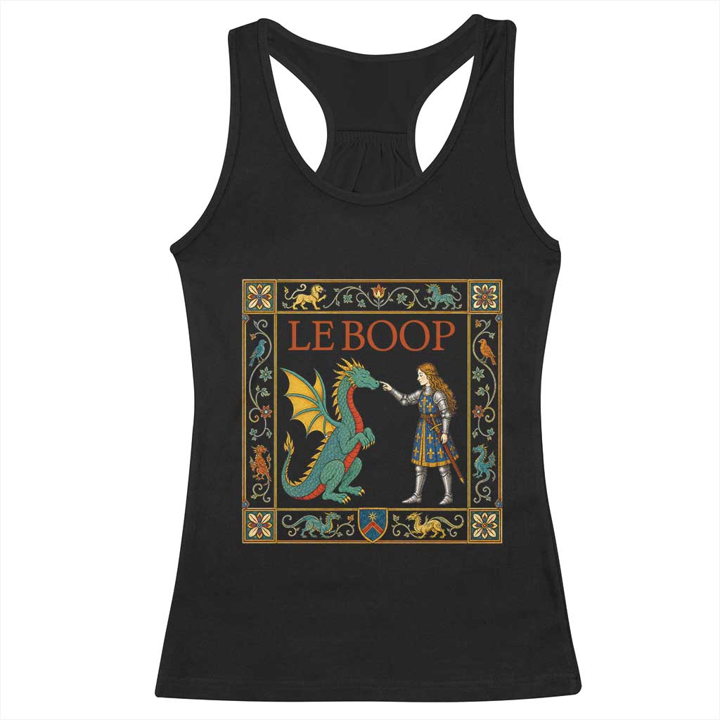 Le Boop Medieval Knight Dragon Racerback Tank Top Renaissance Fantasy Fair Lover Gift TS12 Black Print Your Wear
