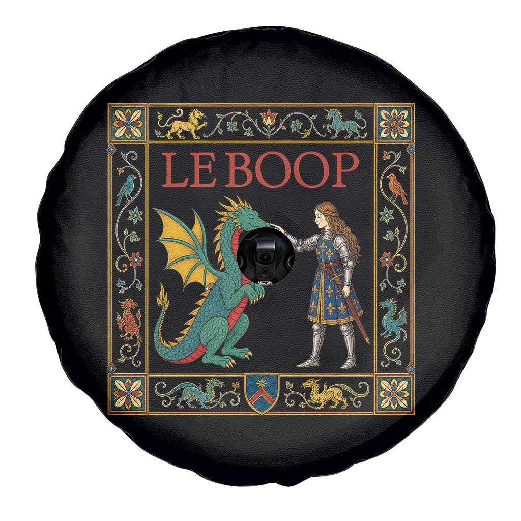 Le Boop Medieval Knight Dragon Spare Tire Cover Renaissance Fantasy Fair Lover Gift