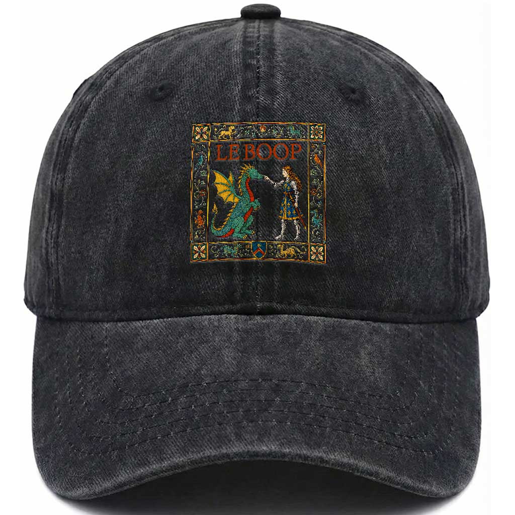 Le Boop Medieval Knight Dragon Washed Cotton Baseball Cap Renaissance Fantasy Fair Lover Gift TS12 Print Your Wear
