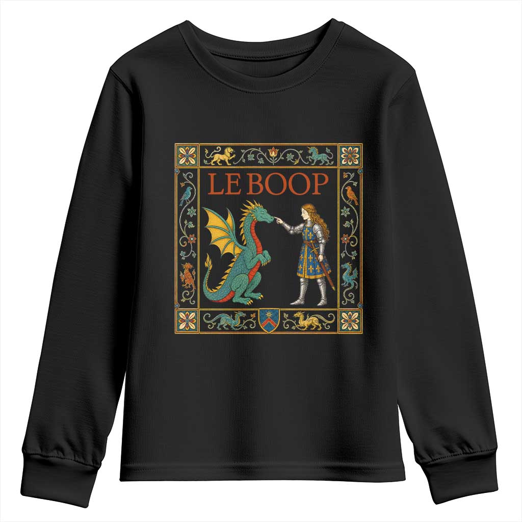 Le Boop Medieval Knight Dragon Youth Sweatshirt Renaissance Fantasy Fair Lover Gift TS12 Black Print Your Wear