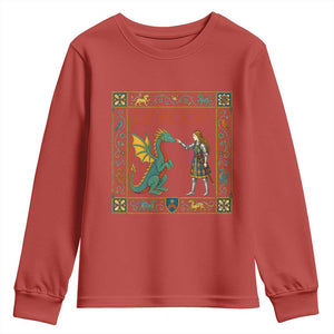 Le Boop Medieval Knight Dragon Youth Sweatshirt Renaissance Fantasy Fair Lover Gift TS12 Red Print Your Wear