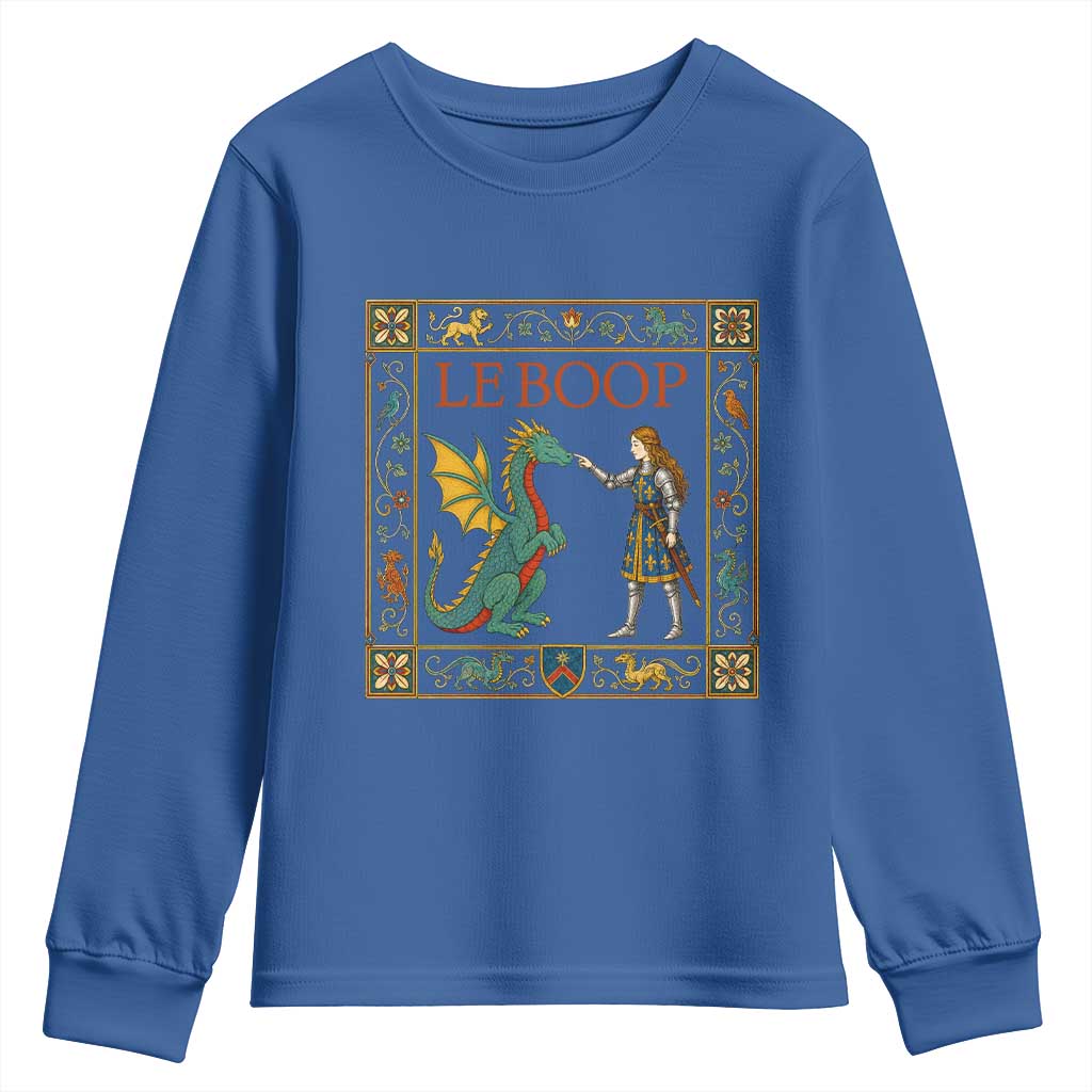 Le Boop Medieval Knight Dragon Youth Sweatshirt Renaissance Fantasy Fair Lover Gift TS12 Royal Blue Print Your Wear