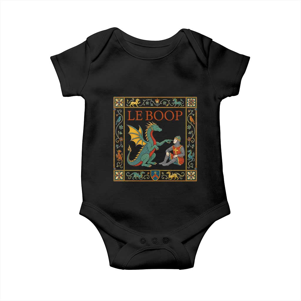 Le Boop Knight Dragon Renaissance Fair Medieval Humor Baby Onesie TS12 Black Print Your Wear
