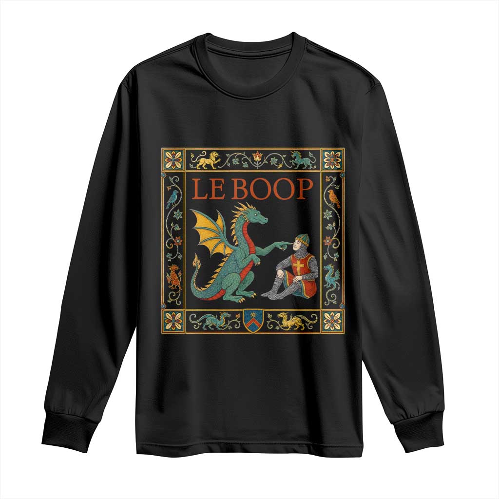 Le Boop Knight Dragon Renaissance Fair Medieval Humor Long Sleeve Shirt TS12 Black Print Your Wear