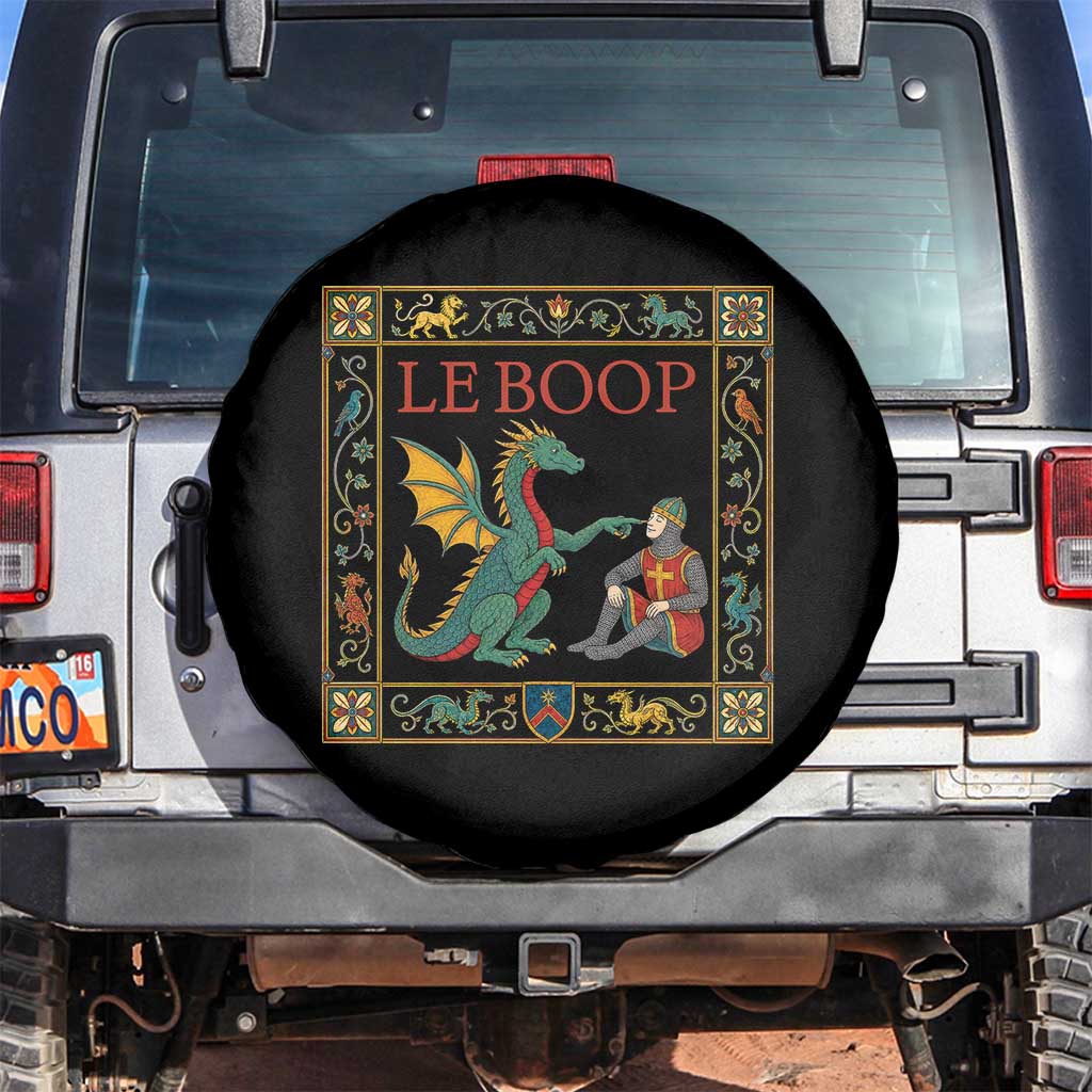 Le Boop Knight Dragon Renaissance Fair Medieval Humor Spare Tire Cover TS12 No hole Black Print Your Wear