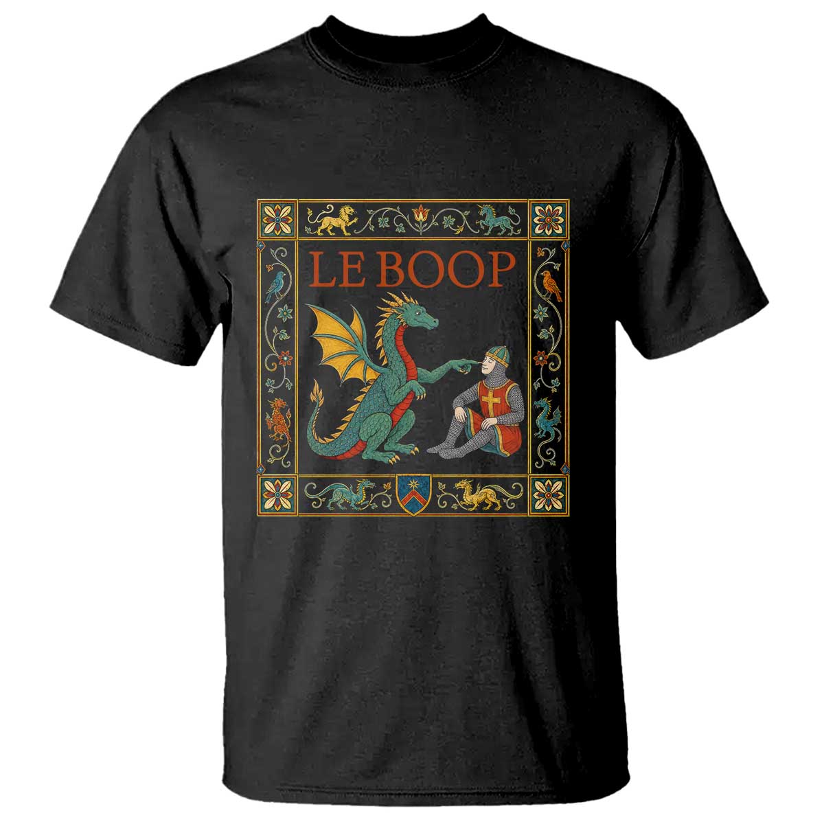 Le Boop Knight Dragon Renaissance Fair Medieval Humor T Shirt TS12 Black Print Your Wear
