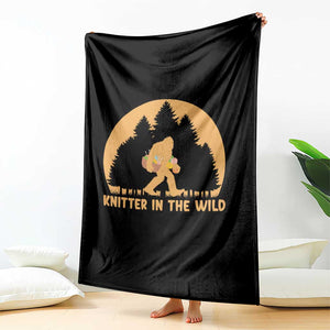 Knitting Bigfoot In The Wild Funny Gift Throw Blanket TS12 Print Your Wear