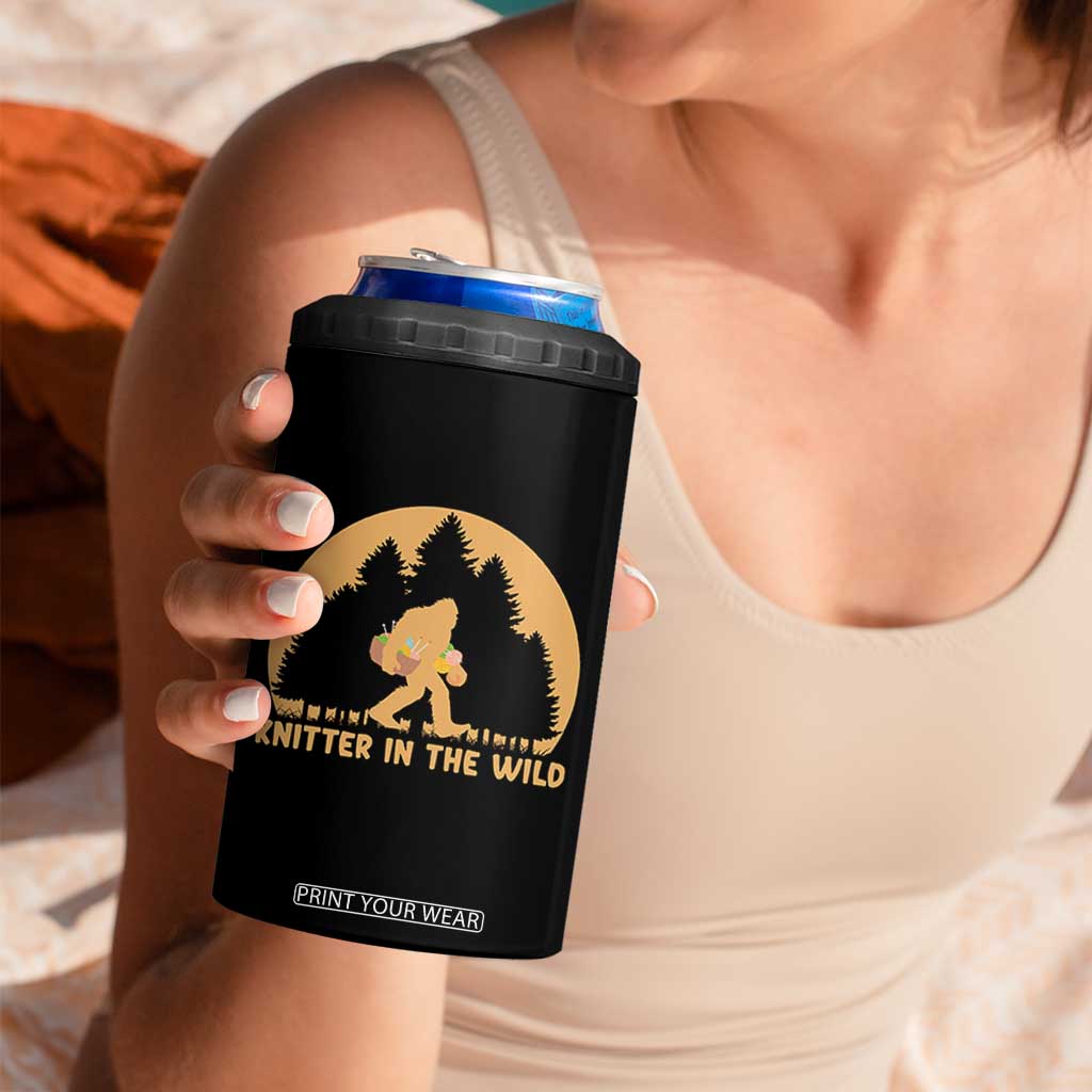 Knitting Bigfoot In The Wild Funny Gift 4 in 1 Can Cooler Tumbler TS12 Print Your Wear