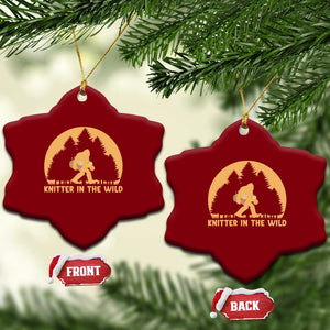Knitting Bigfoot In The Wild Funny Gift Ceramic Ornament TS12 Print Your Wear