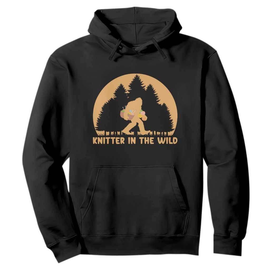 Knitting Bigfoot In The Wild Funny Gift Hoodie TS12 Black Print Your Wear