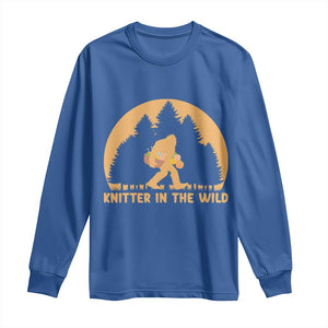 Knitting Bigfoot In The Wild Funny Gift Long Sleeve Shirt TS12 Royal Blue Print Your Wear