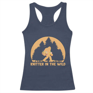 Knitting Bigfoot In The Wild Funny Gift Racerback Tank Top TS12 Navy Print Your Wear