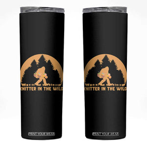 Knitting Bigfoot In The Wild Funny Gift Skinny Tumbler TS12 Black Print Your Wear