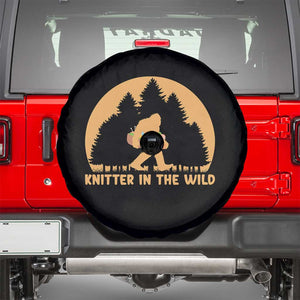 Knitting Bigfoot In The Wild Funny Gift Spare Tire Cover TS12 Black Print Your Wear