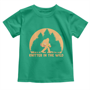 Knitting Bigfoot In The Wild Funny Gift Toddler T Shirt TS12 Irish Green Print Your Wear